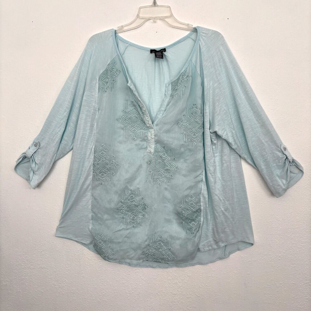 RXB Womens Cottagecore Top XXL Blouse Lacy Embroidered Fairy Fememine Stretch